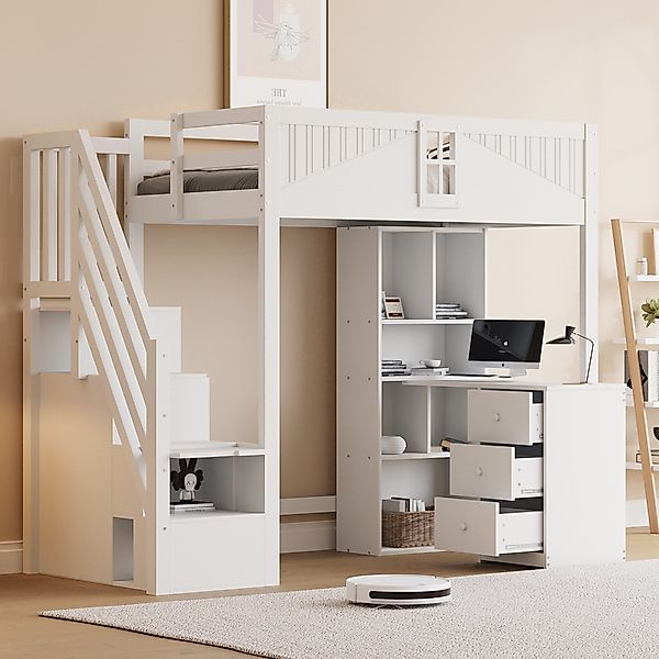 Merax Hochbett (Jugendbett Etagenbett Einzelbett, 1-St., günstig online kaufen