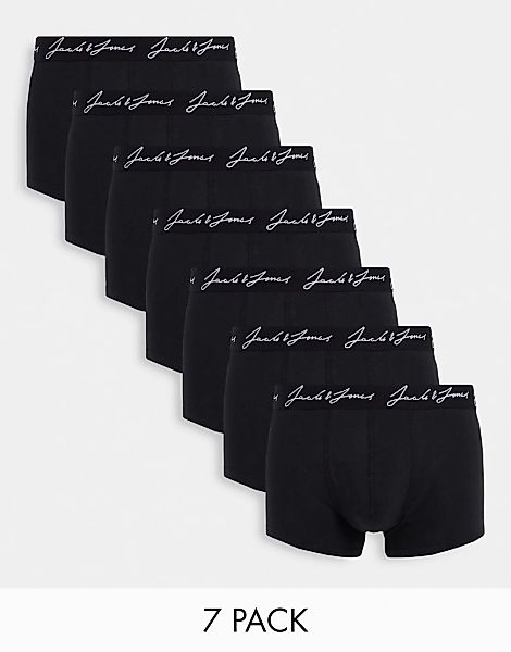 Jack & Jones – 7er Packung schwarze Unterhosen günstig online kaufen