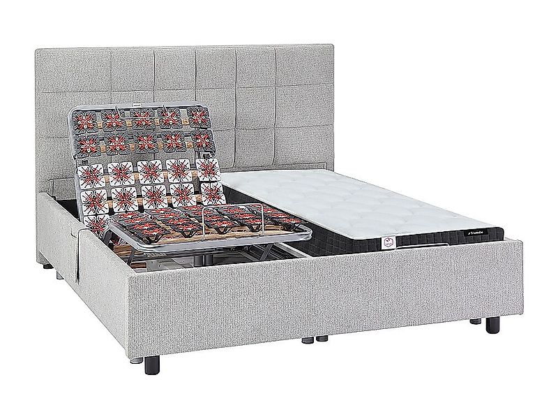 Dekoratives Bett mit elektrischer Relaxfunktion mit Tellern + Taschenfederk günstig online kaufen