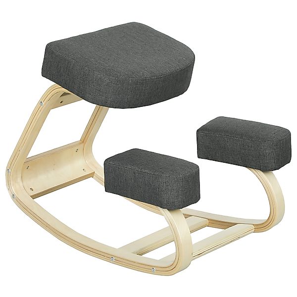 Vinsetto Ergonomischer Kniestuhl mit Kissen, Moderner Posturalstuhl aus Bir günstig online kaufen