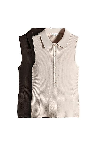The Set Blusentop The Set Gerippte Strick-Poloträgertops, 2er-Pack (2-tlg) günstig online kaufen