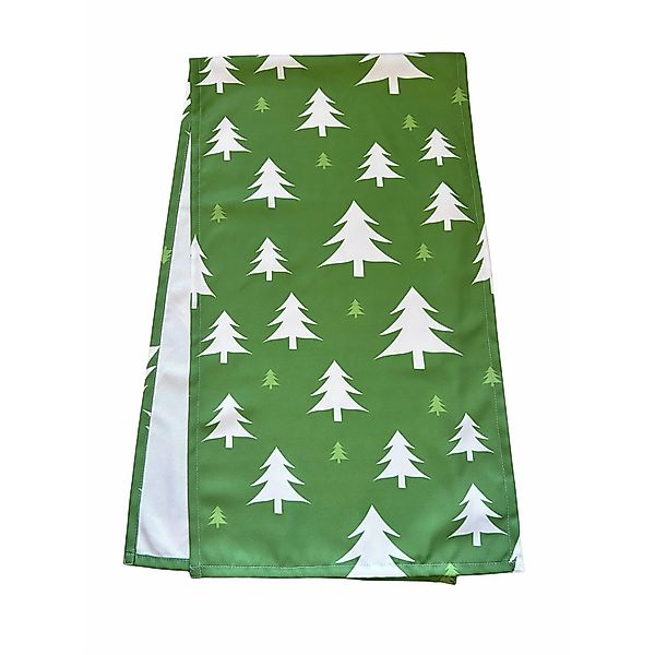Boltze Tischläufer Tilio Rechteck 140 cm x 40 cm x 0,1 cm Grün-Weiß günstig online kaufen