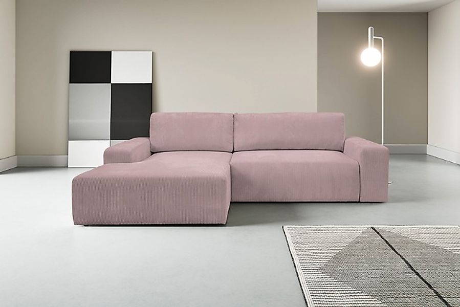 WERK2 Ecksofa »Rotterdam-L, kuschelweicher Cord oder Breitcord, L-Form, Bre günstig online kaufen