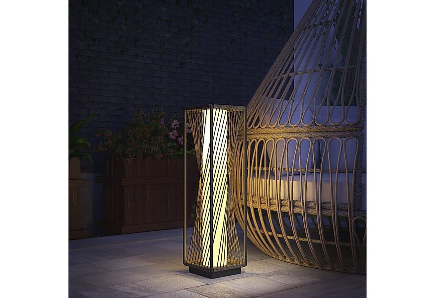 Outsunny LED Solarleuchte aus Rattan, mit Lichtsensor, 25 LEDs, im Boho-Sti günstig online kaufen