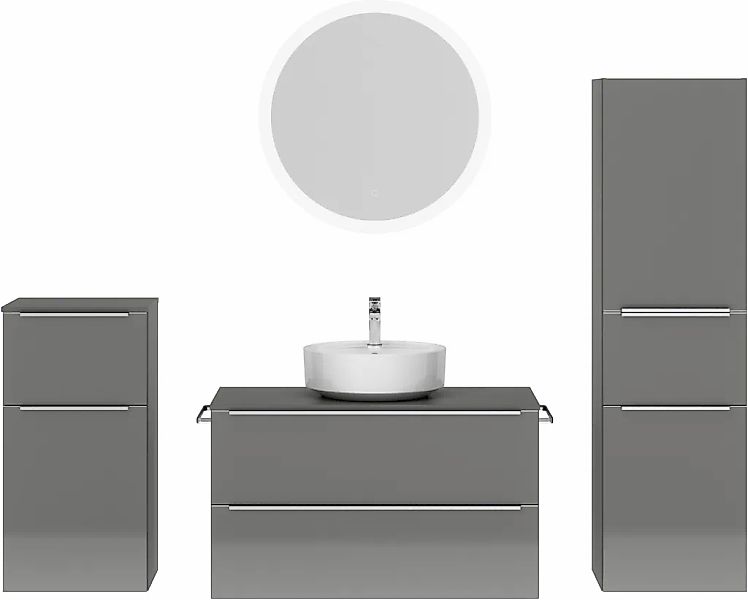 nobilia Badmöbel-Set "Alvene", (4 St., vormontiert, mit Soft-Close), Hochgl günstig online kaufen