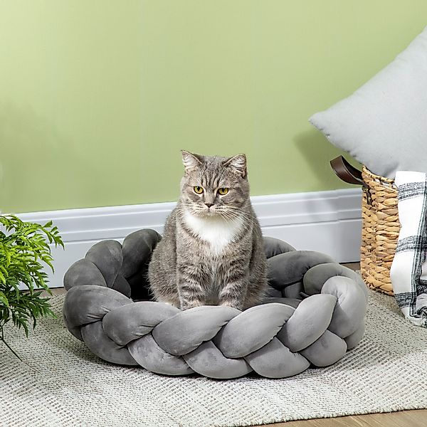 PawHut Hundesofa waschmaschinenfest inkl Kissen rundes Katzenbett 55 cm x 5 günstig online kaufen