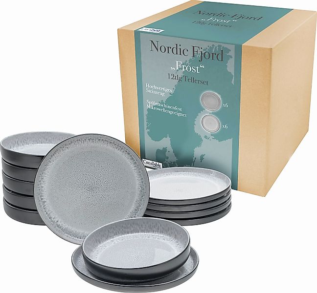 CreaTable Teller-Set »Nordic Fjord«, (Set, 12 tlg.), Tafelservice, 6 Speise günstig online kaufen