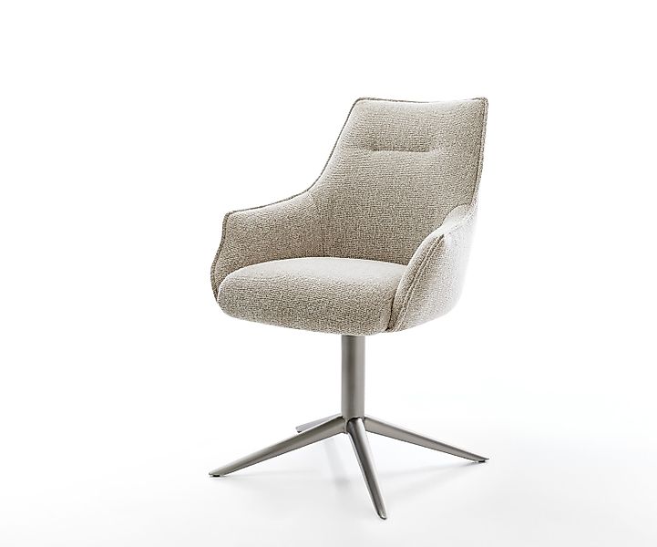 Drehstuhl Alja-Flex mit Armlehnen Webstoff Soft Beige Fußkreuz Graphit 360° günstig online kaufen