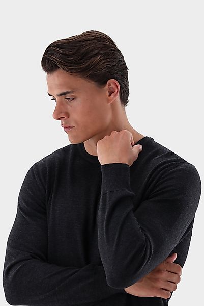 Rundhalspullover aus merzerisierter Merinowolle günstig online kaufen