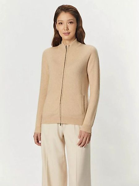 GOBI Cashmere Strickjacke Naturfarbe Kaschmirstrickjacke mit Reißverschluss günstig online kaufen