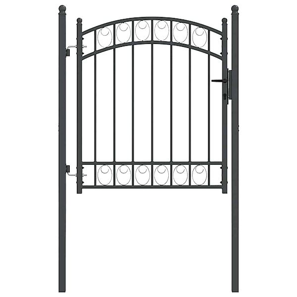 vidaXL Zauntor mit Schloss Grau 125 x 100 cm Pulverbeschichteter Stahl 4200 günstig online kaufen