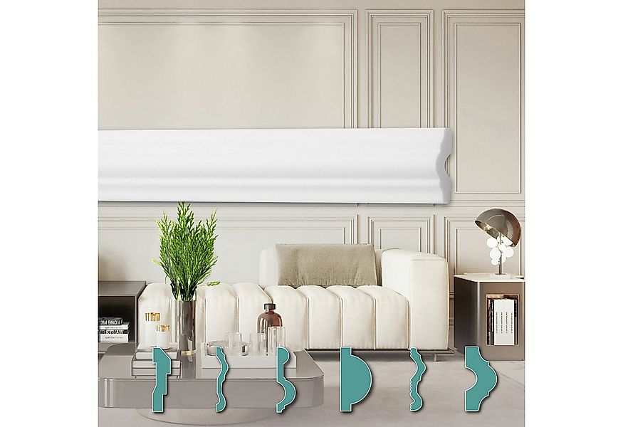 Hexim Zierleiste FG2, 40 Meter / 20 Leisten, Wandleisten modern XPS Styropo günstig online kaufen