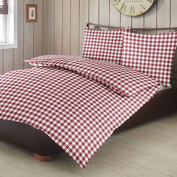 TRAUMSCHLAF Bettwäsche Landhaus Karo, Biber, 3 günstig online kaufen