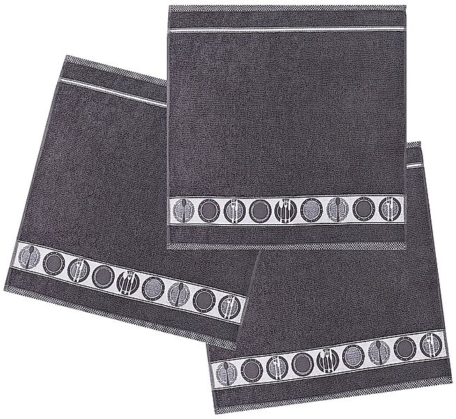 Kracht Geschirrtuch Teller, (3-tlg., 3-teilig), 3er Pack Frottee Küchenhand günstig online kaufen