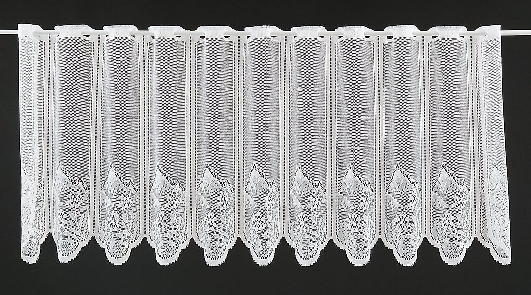 Gardinen Kranzusch Scheibengardine Berge und Blume (1 St), Stangendurchzug, günstig online kaufen