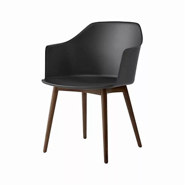 Sessel Rely HW76 plastikmaterial schwarz / Recycling-Kunststoff & Holzbeine günstig online kaufen
