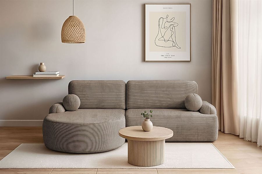 Lookway Ecksofa CLEO CORD Rundes Ecksofa günstig online kaufen
