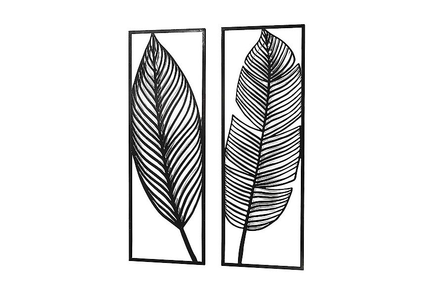 Kobolo Wandbild Metallbild FEATHER zweiteilig aus schwarzem Metall günstig online kaufen
