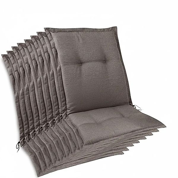 Beautissu 8er Set Premium Gartenstuhlauflage Niedriglehner 105x50x7cm Taupe günstig online kaufen