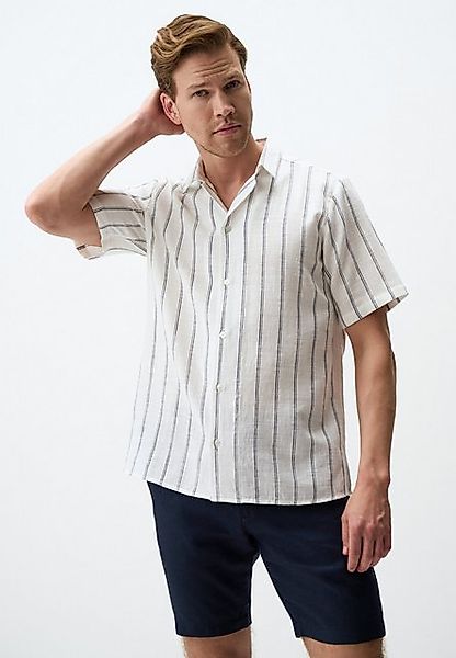 Jimmy Key Shirtbluse Kurzärmlig Gestreift Baumwolle Herren Hemd günstig online kaufen