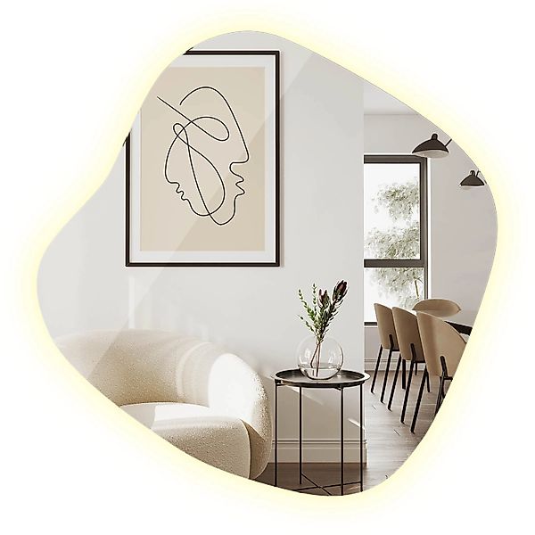 Tulup LED Spiegel LED Spiegel ohne Rahmen Unregelmäßig 57x57,7 cm Minimalis günstig online kaufen