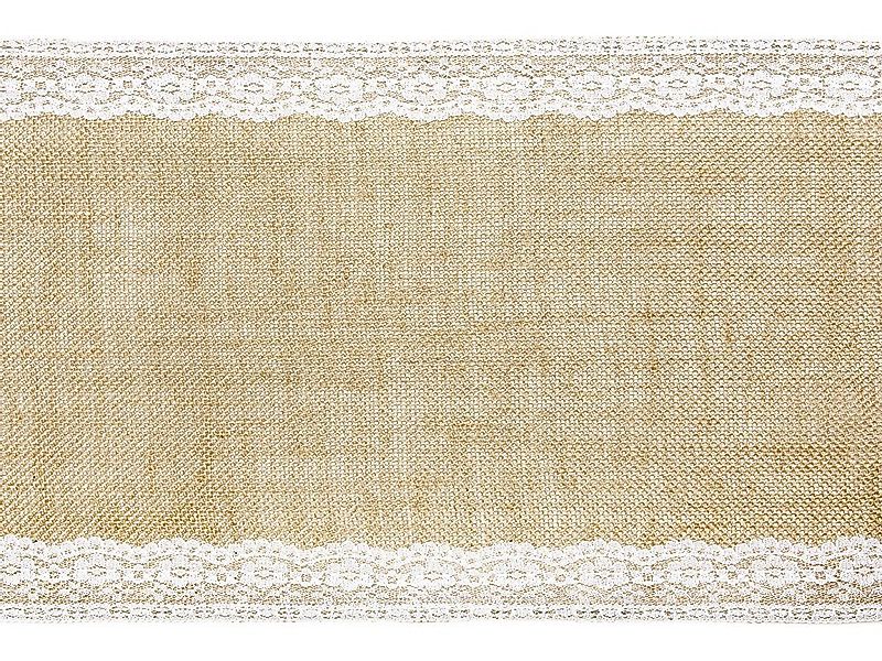 partydeco Tischläufer, Tischläufer Jute mit Spitze günstig online kaufen