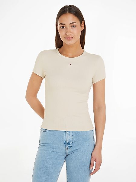 Tommy Jeans Curve T-Shirt "Slim Essential Rib", Große Größen günstig online kaufen