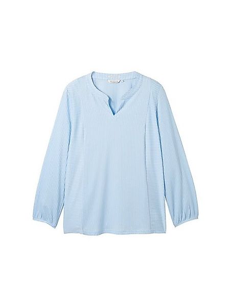 TOM TAILOR PLUS Langarmshirt Plus Size - Blusenshirt mit Bio-Baumwolle günstig online kaufen