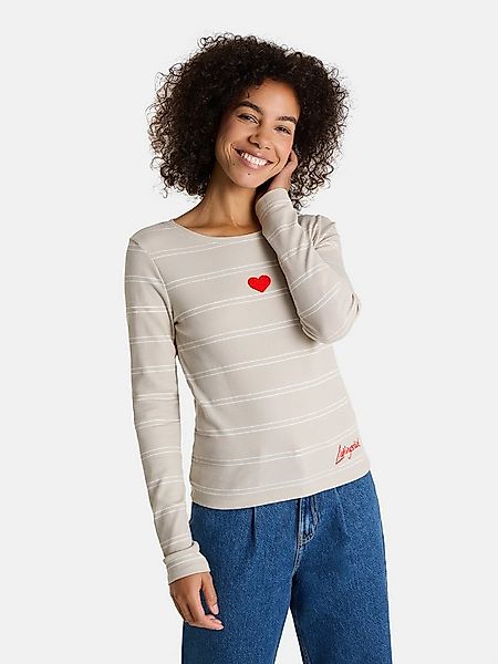 Lieblingsstück Langarmshirt SinaL mit Herzmotiv und Streifen günstig online kaufen