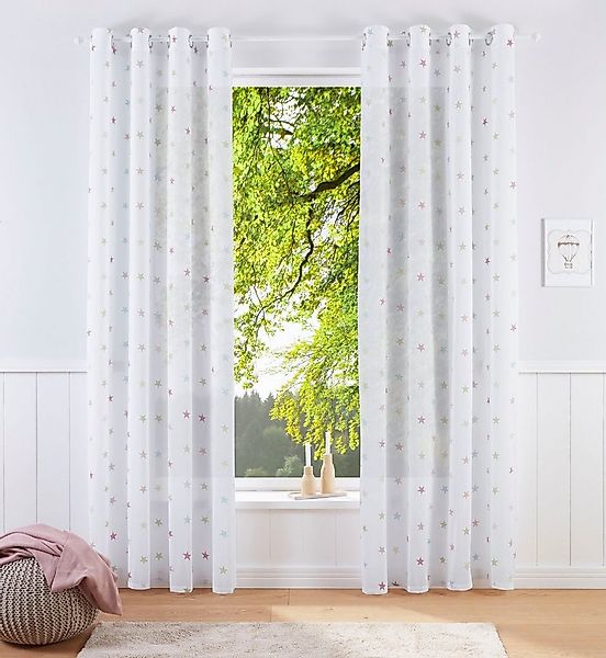 my home Gardine Stern (1 St), Ösen, halbtransparent, Kindergardine, einseit günstig online kaufen