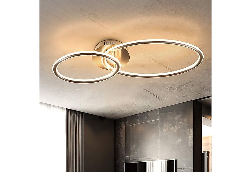ZMH LED Deckenleuchte Deckenleuchte wohnzimmer in 2 Ring Design, LED fest i günstig online kaufen