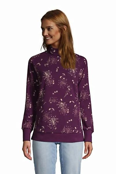 Sweatshirt mit Stehkragen, Damen, Größe: L Normal, Lila, Baumwoll-Mischung, günstig online kaufen