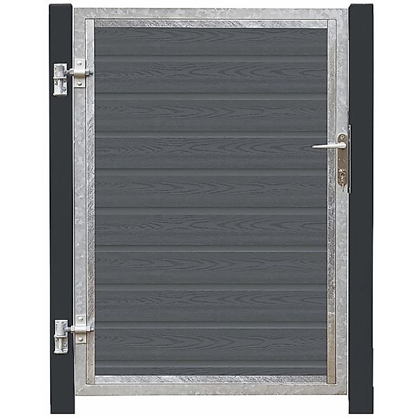 Einzeltor Artura WPC Schiefergrau DIN L 115 cm x 135 cm günstig online kaufen