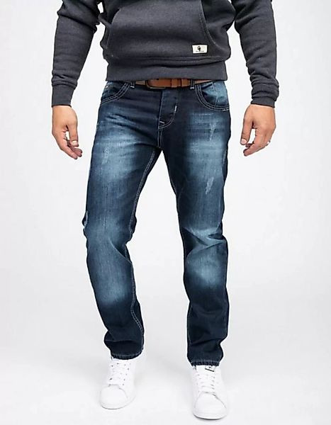 Rock Creek Straight-Jeans Herren Jeans Stonewashed Blau RC-2091 günstig online kaufen