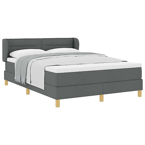 vidaXL Boxspringbett mit Matratze Dunkelgrau 140 x 200 cm Stoff 3340151 günstig online kaufen