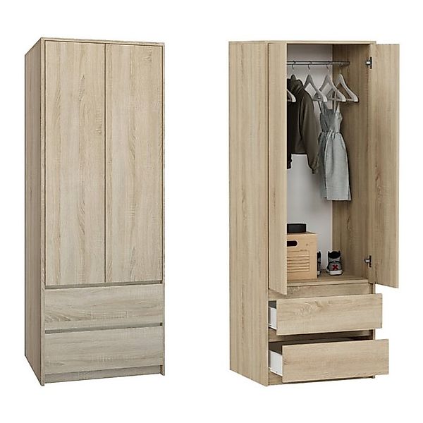 Home Collective Kleiderschrank Moderner schrank mit 2 Schubladen und 2 Türe günstig online kaufen