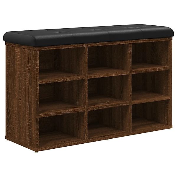 vidaXL Sitzbank Schuhbank Braun Eichen-Optik 82x32x50 cm Holzwerkstoff günstig online kaufen