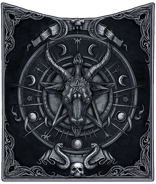 Wohndecke Kuscheldecke mit Baphomet - Nemesis Now - Gothic Deko, Figuren Sh günstig online kaufen
