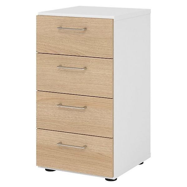 bümö Aktenschrank smart Schubladen Schrank - 4 Schübe Dekor: Weiß/Eiche günstig online kaufen