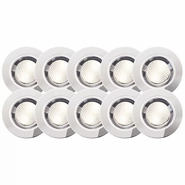 LED Einbauleuchtenset Cosa in Silber 10x 0,7W 350lm IP44 3000K günstig online kaufen