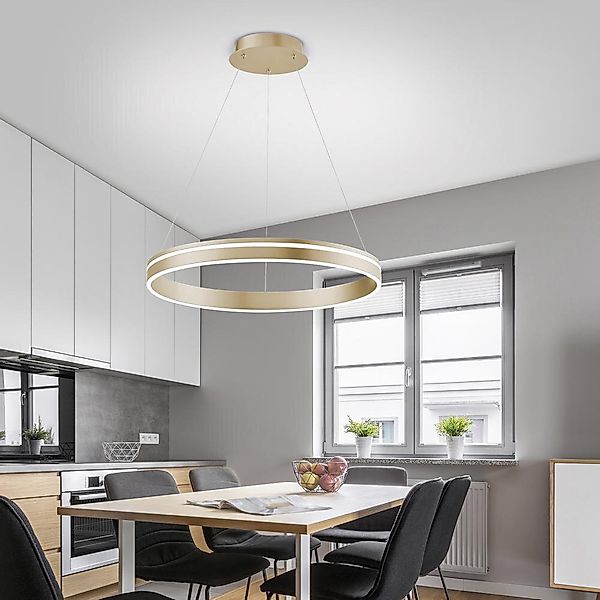 LED Pendelleuchte Q-Vito in Messing-matt 44W 1575lm günstig online kaufen