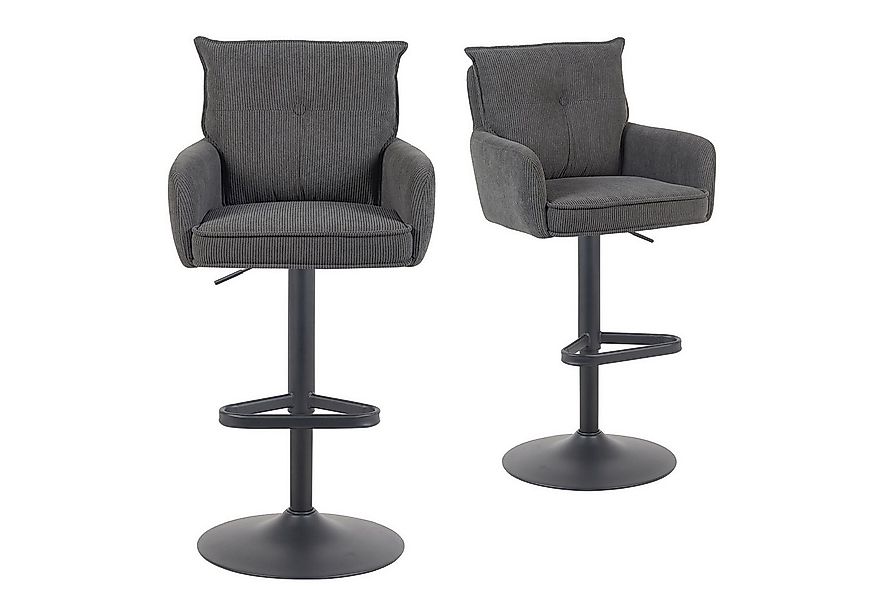 DUBI Möbel Barhocker Kira 2er-Set, Chrom, 360° drehbar, höhenverstellbar im günstig online kaufen