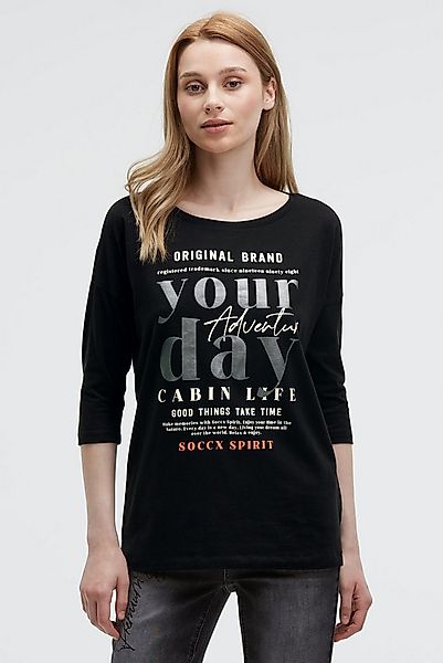 SOCCX 3/4-Arm-Shirt mit Baumwolle günstig online kaufen