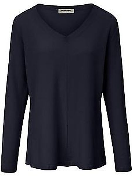 V-Pullover aus 100% Premium-Kaschmir Peter Hahn blau günstig online kaufen