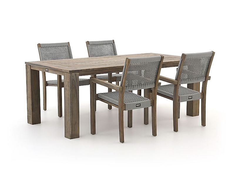 ROUGH-Batang Rope/ROUGH-X 200 cm Gartenmöbel-Set 5-teilig stapelbar günstig online kaufen