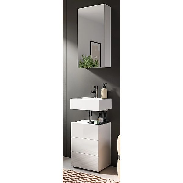 Inn.Furn Badmöbel-Set 2-teilig Weiß Hochglanz 38 x 190 cm Larik günstig online kaufen