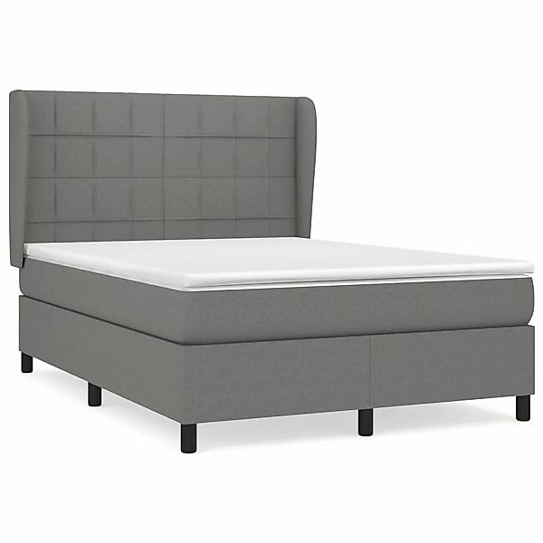 vidaXL Boxspringbett mit Matratze Dunkelgrau 140x200 cm Stoff1397785 günstig online kaufen