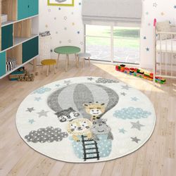 Paco Home Kinderteppich "Cosmo 343" rund 18 mm Höhe 3D-Design, niedliches T günstig online kaufen