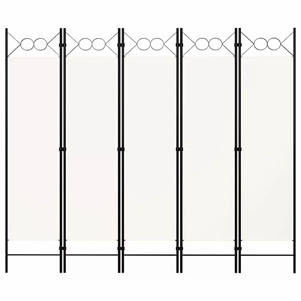 vidaXL Raumteiler 5-tlg. Raumteiler Weiß 200x180 günstig online kaufen