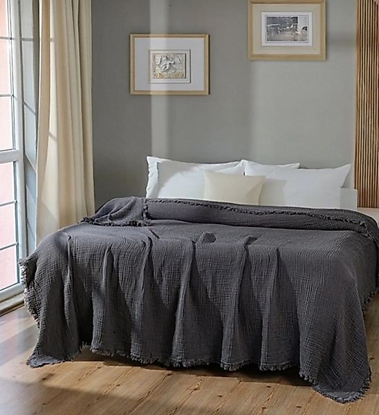 Wohndecke Musselin Wohndecke aus Biobaumwolle in Anthrazit, Sandiik, Super günstig online kaufen